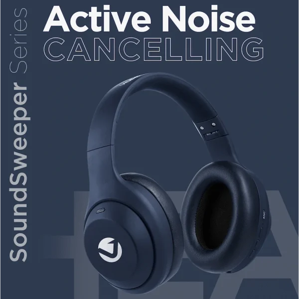 Volkano SoundSweeper Series Active Noise Cancelling bluetooth Headphones - Blue - Image 2