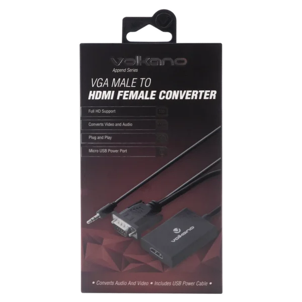 Volkano Append series VGA male to HDMI female converter, 10cm cable, with Sound - Image 3
