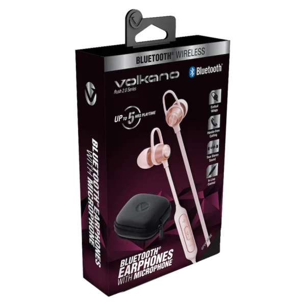Volkano Rush 2.0 Bluetooth Earphones - Pink - Image 2
