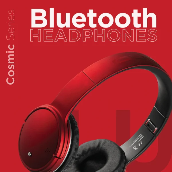 Volkano Cosmic Series Bluetooth Headphones - Red - Image 3