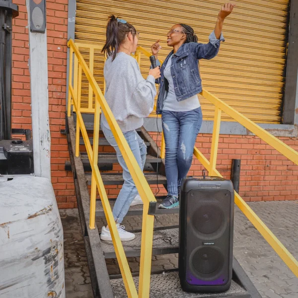 Volkano Helios Series Dual 8" Party Speaker with Microphone & Light Effects - Image 8