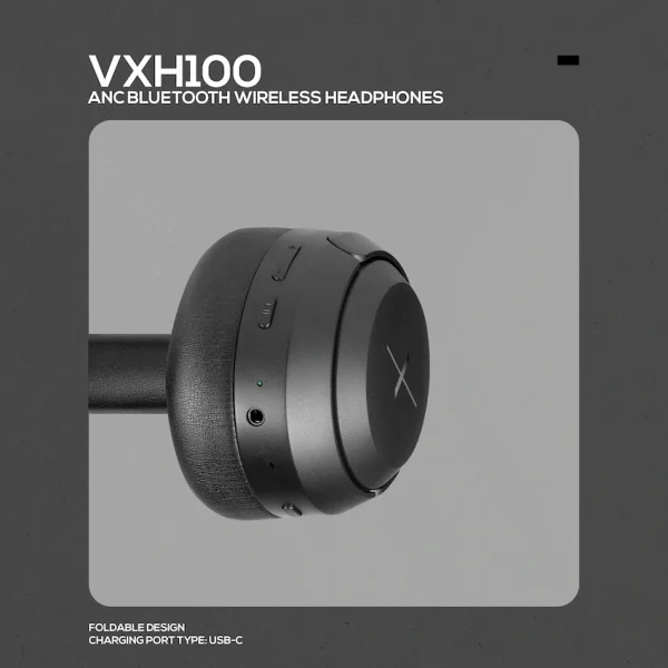 VolkanoX VXH100 Bluetooth Headphones with ANC  - Black - Image 2