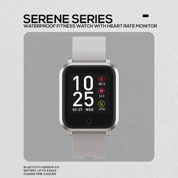 Volkano Active Tech Serene Series Watch with Heart Rate Monitor - Silver - Image 2