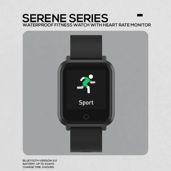 Volkano Active Tech Serene Series Watch with Heart Rate Monitor - Black - Image 2