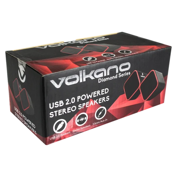 Volkano Diamond Series USB Speaker - Red - Image 2