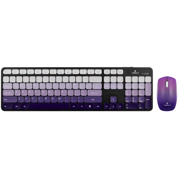 Volkano Prism Series Bluetooth Wireless Keyboard and Mouse - Purple