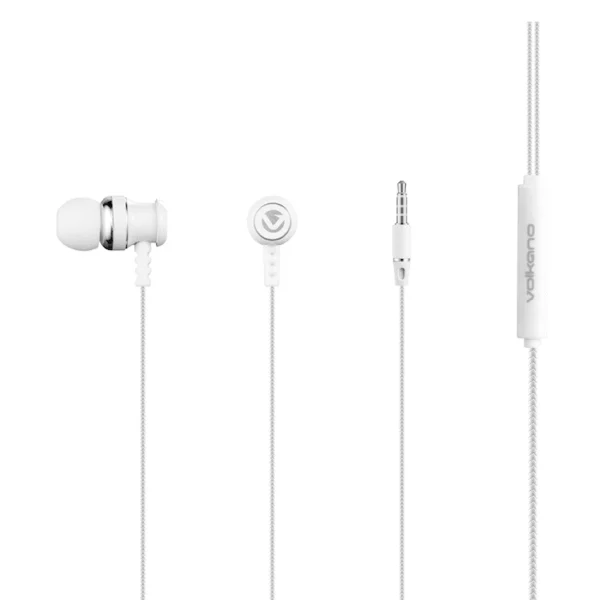 Volkano Earphones with Mic - Stannic Series - White - Image 3