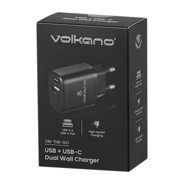 Volkano On the Go USB Plus Type-C Wall Charger - Image 3