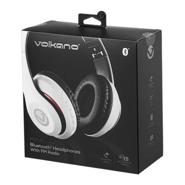 Volkano Impulse Series Bluetooth Headphones - White - Image 17