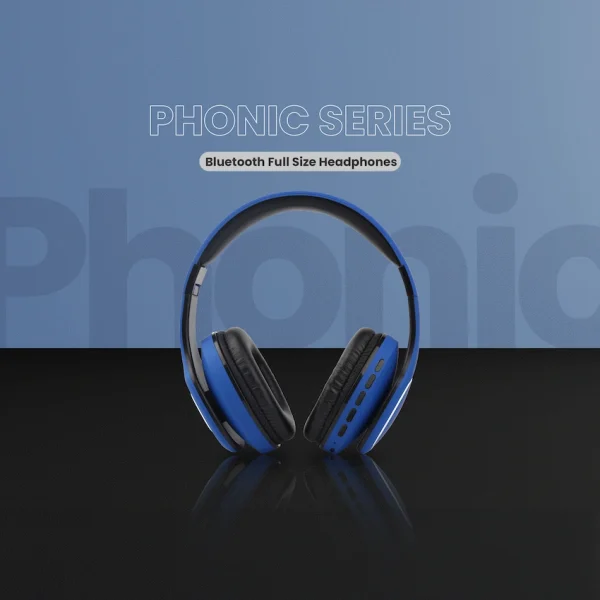 Volkano Phonic Series Bluetooth Full Size Headphones - Blue - Image 16