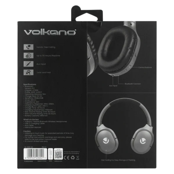Volkano Pebble Series Bluetooth Headphones - Dark Grey - Image 21