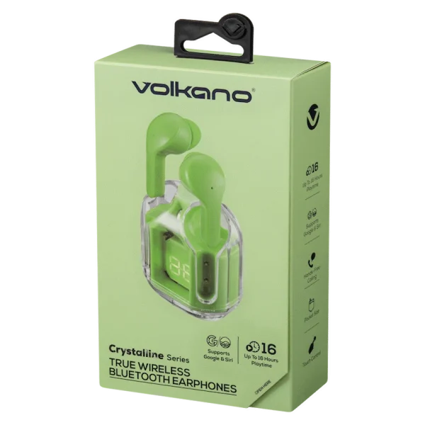 Volkano Crystalline Series TWS Earphone - Neon - Hardbox - Image 2