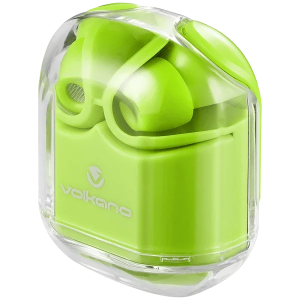 Volkano Crystalline Series TWS Earphone - Neon - Hardbox