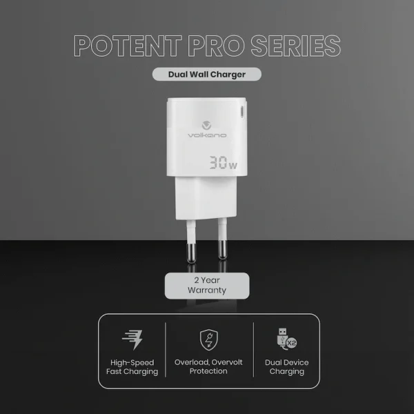 Volkano Potent Pro 30W Dual Wall Charger - Image 3