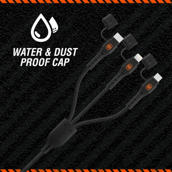 Rugged by Volkano Water- and Dust-Proof USB to 3-in-1 Cable - 1.2m - Image 3