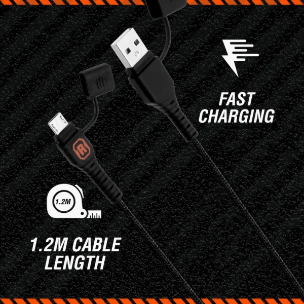 Rugged by Volkano Waterproof and Dustproof USB to Micro-USB Cable - 1.2m - Image 3